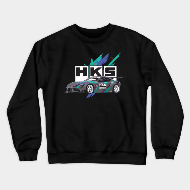 hks a90 supra toyota bmw Crewneck Sweatshirt by cowtown_cowboy